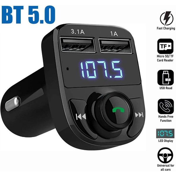 Car Wireless Bluetooth Fm Transmitter MP3 Player Usb Car Charger Adapter-image