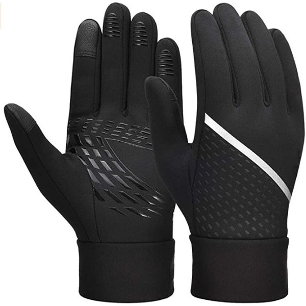 Cycling Gloves New Autumn And Winter Windproof Warm Plus Velvet Touch Screen Non Slip Children's Bicycle Riding Gloves-image