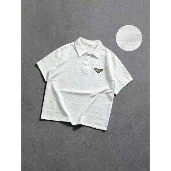 Men's Clothing Casual Jacquard Summer New Men's Slim Breathable Lapel Shirt Short Sleeved Shirt Men-image