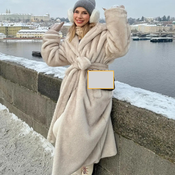 Women's Clothing Autumn And Winter Hooded Fur Coat For Women Long Brand Mink Fur Coat Soft Environmentally Friendly Fur Coat-image