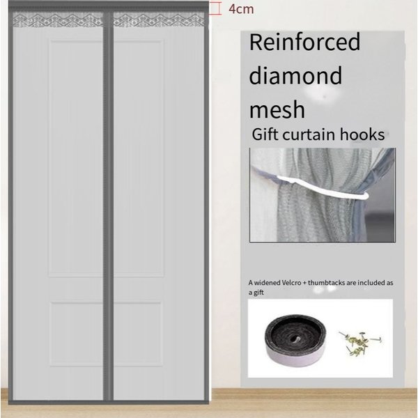 Diamond Mesh Mosquito Proof Door Curtain Velcro Self Adhesive Household Punch Free Magnetic Screen Door Self Priming Magnetic Screen Door