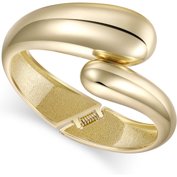 Women's Jewelry Fashion Water Drop Polished Bracelet Design Sense Two Color Splicing Gold Cold Style Bracelet-image