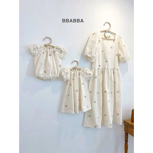 Mother & Kids Parent-child summer short-sleeved dress Korean style high-end embroidery baby infant crawling clothes stylish mother and daughter skirt