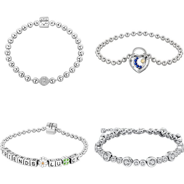 Women's Jewelry Copper Plated Silver Diy Charm String Butterfly Eternal Bead Gold Star With Moon Bracelet-image