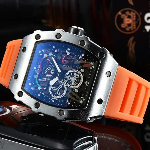 New Hot Selling Richard Quartz Watch Wine Barrel Casual Waterproof And Waterproof Single Calendar Men's Watch Business Watch 2023-image