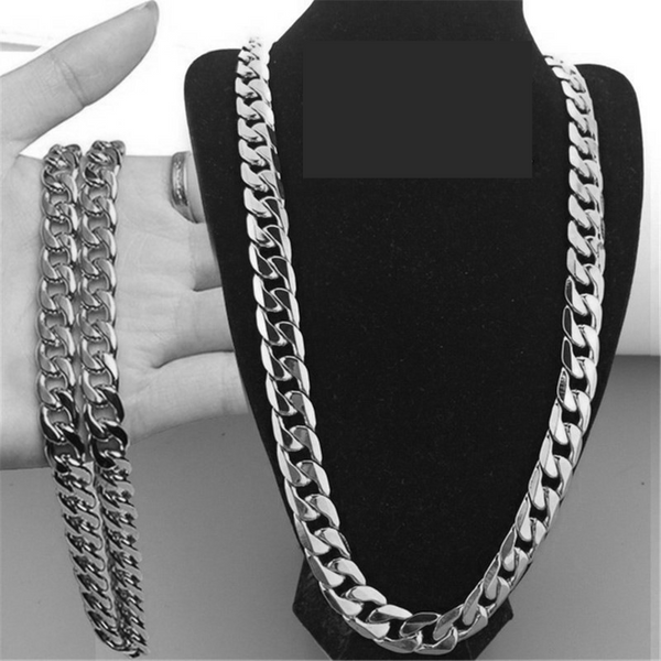 Men's Gold Plated Necklace – 6MM Sideways Link Chain (Hypoallergenic & Layering Friendly)-image