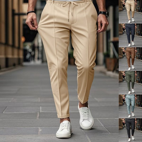 Men’S Slim-Fit Chino Pants – Business Casual Trousers With Stretch Fabric & Wrinkle-Resistant Finish (Navy/Black/Khaki/Olive)-image