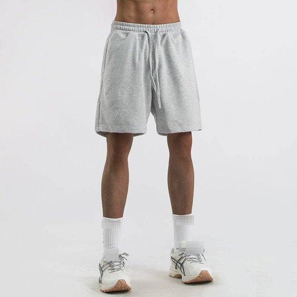 Men's Heavyweight Cotton Shorts Casual Loose Sports Pants 5 Point Drawstring American Style Summer Trousers-image