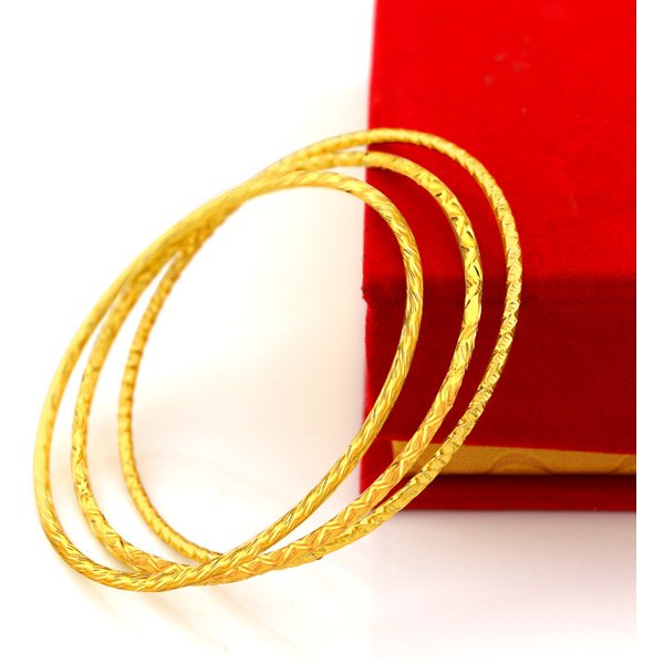 Gold-Plated Women's Thin Circle Solid Lives Three Worlds Gold Plated Starry Sky Coil Bohemian Bracelet
