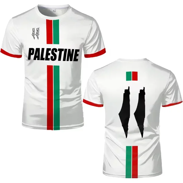 Palestine Football T Shirts Men Summer Short Sleeve Palestinian Flag 3D Printed T-shirts Sports Casual Womens Mens Tops Clothing