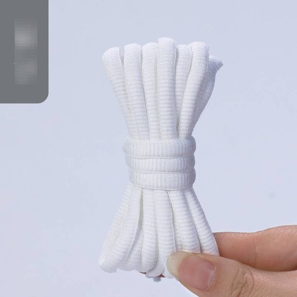 Circular Shoelaces Set - Black & White Sports Shoelaces For Basketball & Casual Shoes Flat Laces Rope Length For Work Shoes-image
