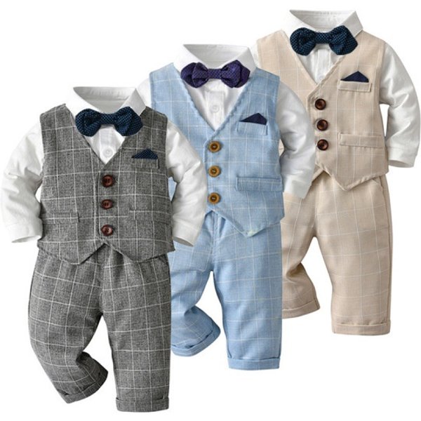 Alyce-Xiyue1Baobao Wholesale Spring And Autumn Vest Jacket Small Children's Clothing Baby Gentleman Formal Wear Boys' Suit-image