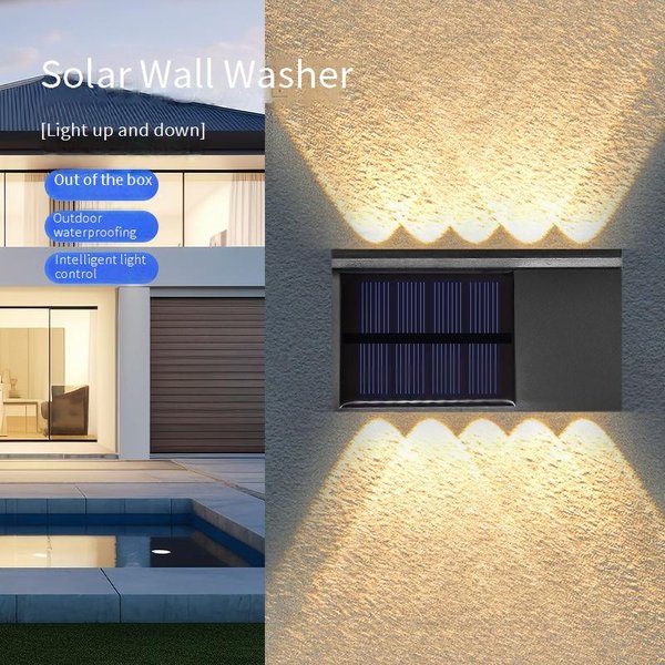 Solar Wall Lights Outdoor, Waterproof Garden Lights For Home, Landscape Lighting, Courtyard Wall Lamp With Motion Sensor, Warm White LED