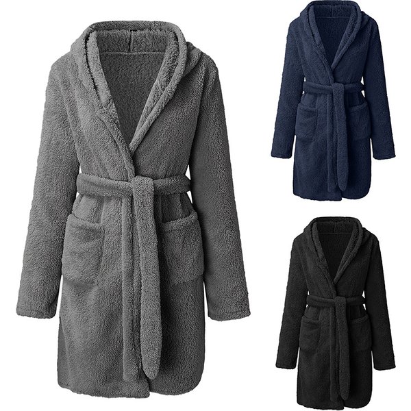 Men's Clothing 2024 Autumn And Winter New Men's Plus Velvet Thick Warm Long-Sleeved Home Clothes Casual Simple And Comfortable Flannel Bathrobe-image