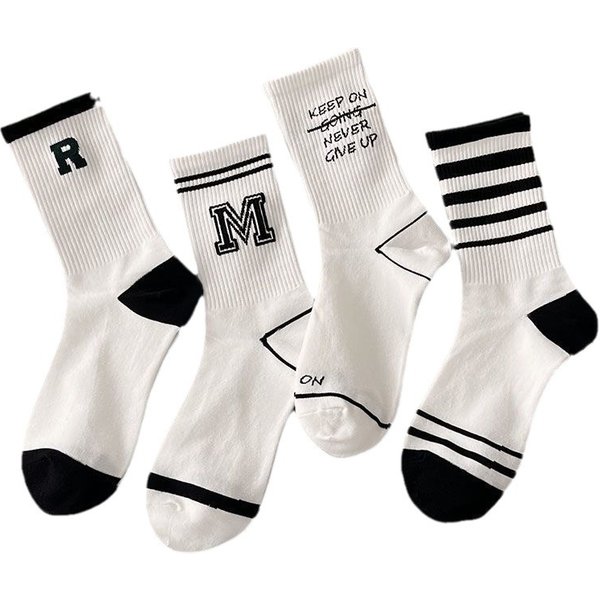 Unisex Socks Female Ins Hipster High Appearance Level Mid-Tube Socks Student Sport Mid-Tube Socks Couple Socks-image