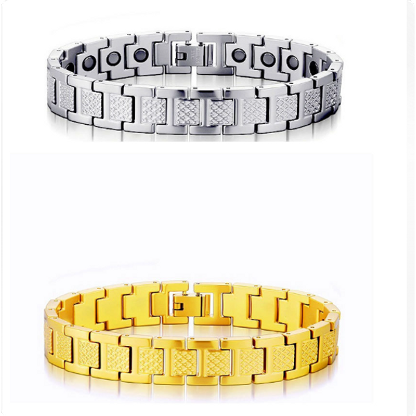 Men's Crocodile Pattern Titanium Steel Bracelet Gold Plated Adjustable Magnetic Stainless Steel Hip-Hop Charm For Party Anniversary