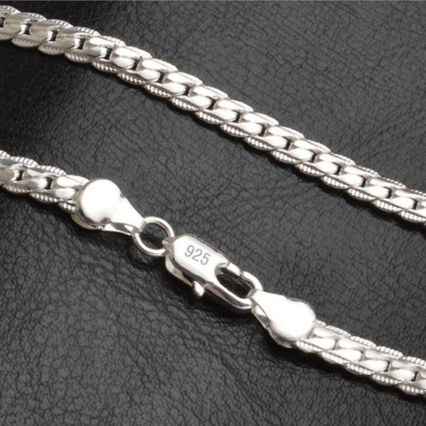 QSZB Necklace 5mm 50cm Men Jewelry Wholesale New Fashion Stamp Sier Color Big Long Wide Tendy Male Full Side Chain For