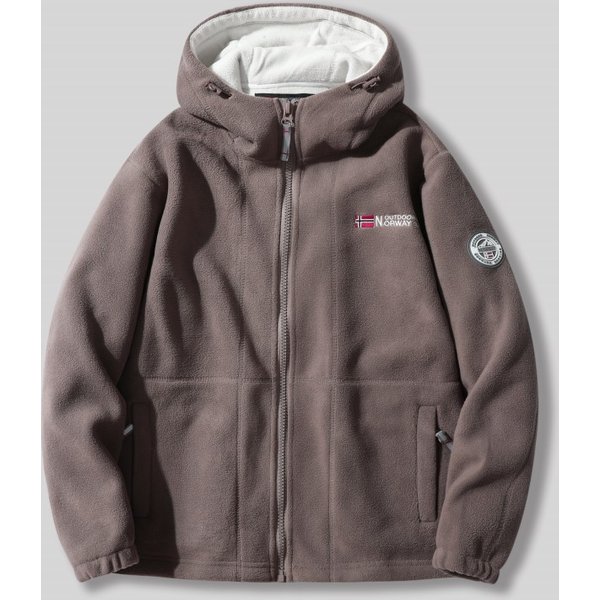 Sweat à Capuche En Polaire éPaisse Double Couche Pour Homme, Veste D'hiver Chaude Et Coupe-Vent ZippéE Pour L'extéRieur-image