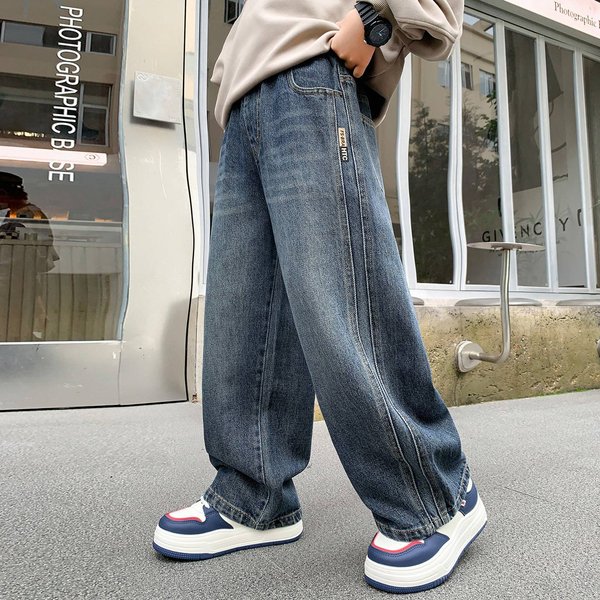 Boys' Straight Leg Pants Spring Style Medium And Large Sizes Long Trousers For Young Boys Autumn Spring Collection