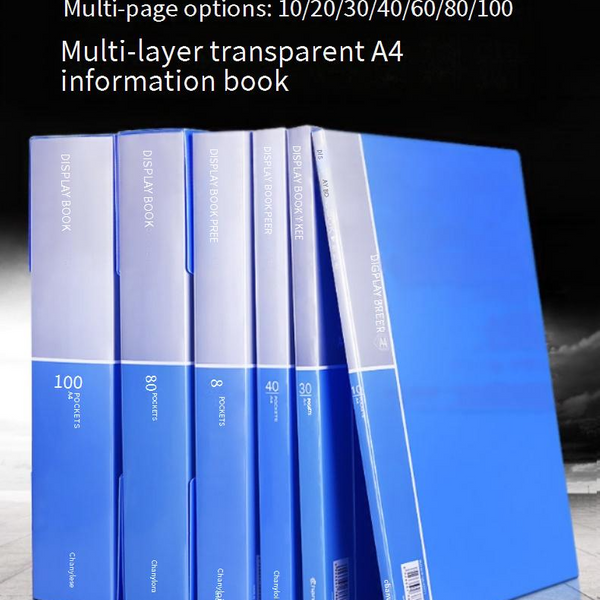 Education Office Supplies Data Book Transparent Plastic Pp Test Paper Storage Book Sheet Music Folder Wholesale A4 Insert Folder File Folder-image