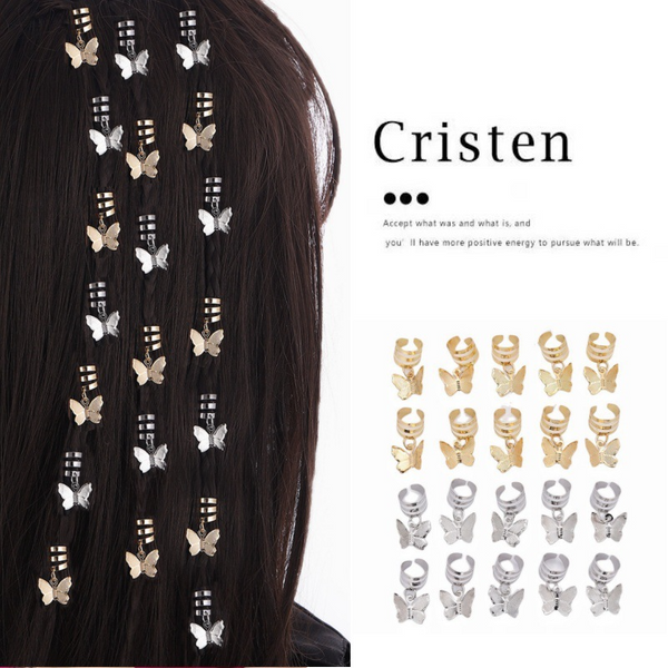 Stylish And Simple Metal Butterfly Hair Clips, Geometric Open Hair Sets For Braiding & Dreadlocks Accessories