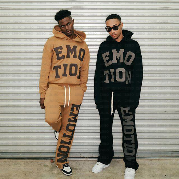 Men's Clothing Street Hip Hop Gothic Style Hoodie Men's Trousers Letter Print Sweater Women's Trend-image