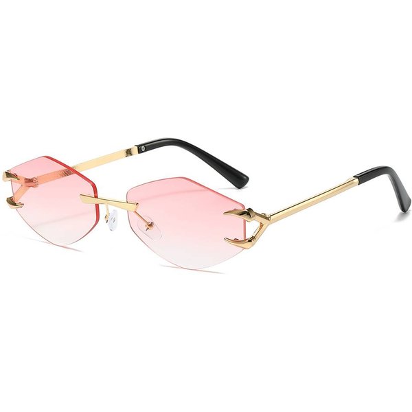 Cross-Border Personality New Rimless Diamond Sunglasses Metal Frame Glasses Fashion Beach Transparent Sunglasses-image