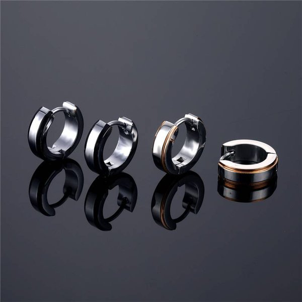 1Pcs Anti-Allergic Titanium Steel Earring Punk Rock Stud Earrings Men Fashion Jewelry Women Circle Round Stud Earrings-image