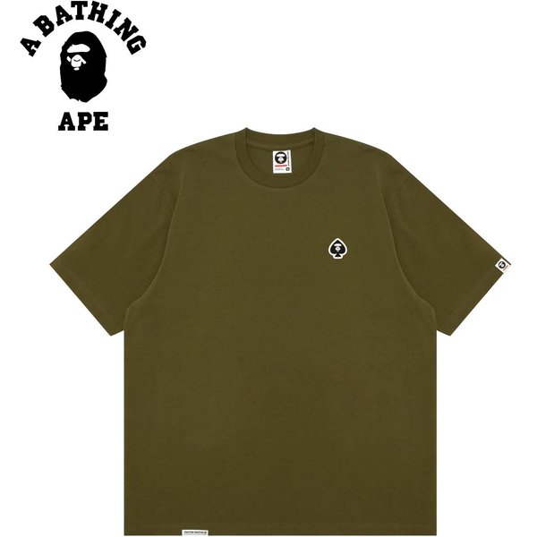 A BATHING APE BAPE-Spades Moon Logo Short Sleeve T-shirt Made Of Pure Cotton Fabric, Unisex