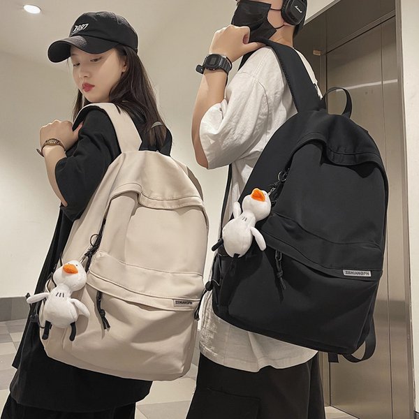 Men's Simple Large Capacity Computer Backpack Women's Casual Japanese Style Junior High College Student School Bag Men