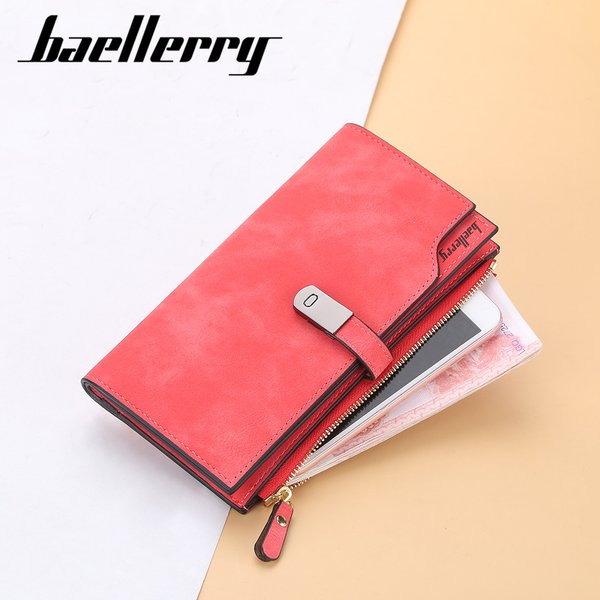 Baellerry New Ladies Long Wallet Version With Multiple Card Slots Buckle Wallet Zipper Clutch Bag Women Wholesale-image