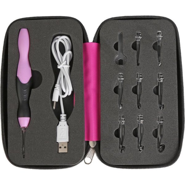 9 in 1 Light Up Crochet Hooks Knitting Needles USB Rechargeable LED Knitting Tool DIY Weaving Sweater Sewing Accessories