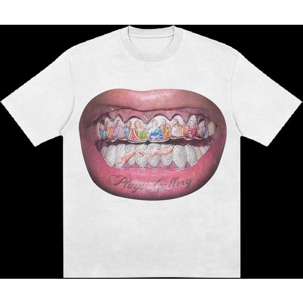 European And American Loose Hip Hop Trendy Brand Creative Printing Retro Couple T Shirt Cross Border Men And Women Same Style Top Short Sleeve-image