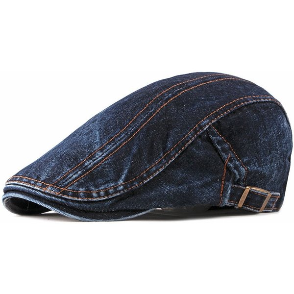 Hot Sale 2024 Four Seasons Denim Solid Newsboy Caps Men Washed Flat Peaked Cap Women Painter Beret Hats 16-image