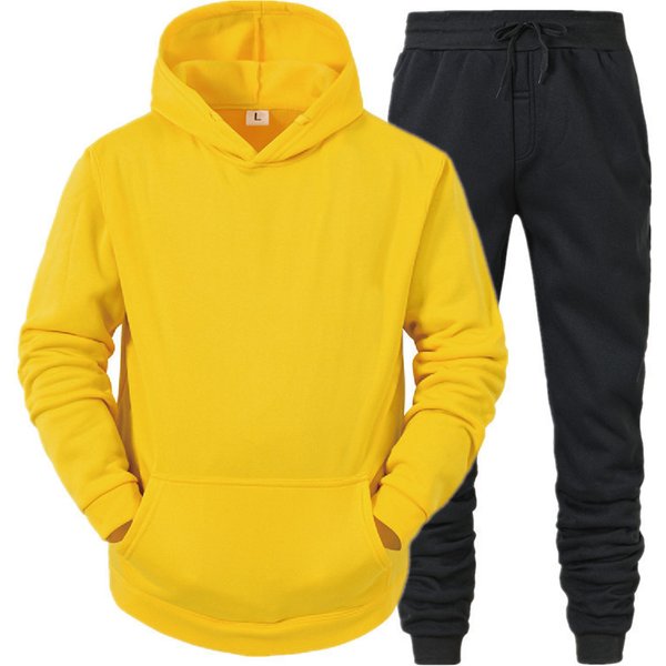 Unisex Fleece Hoodie And Jogger Set - Soft Cotton Blend Pullover With Pocket, Casual Loungewear For Men & Women-image