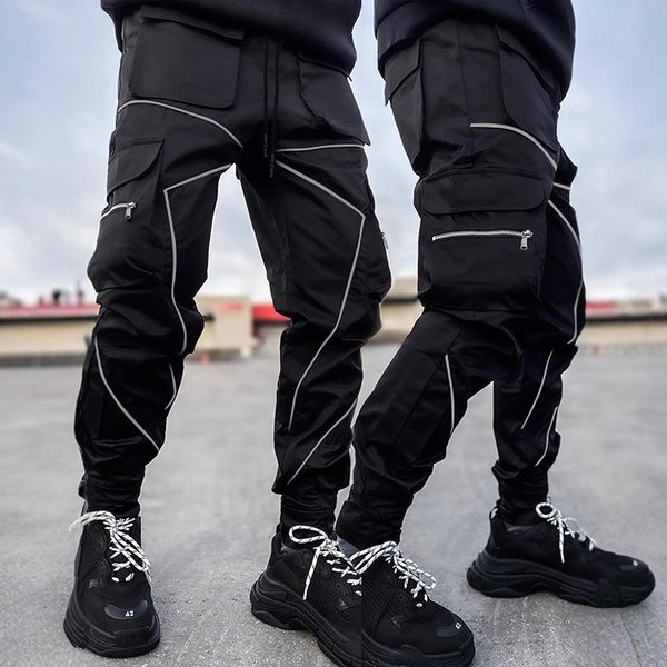 Men's Spring And Autumn Men's Casual Pants Large Size Personalized Overalls Men's Trendy Brand Fashion Sports Pants Men's-image