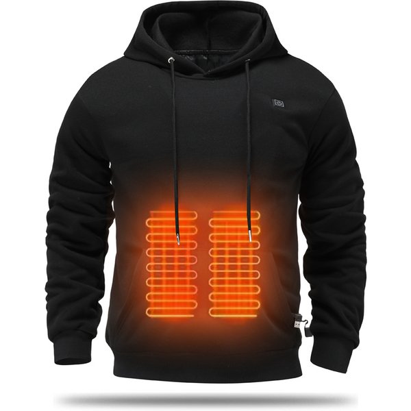 Men's Clothing Winter Hooded Heating Sweatshirt Heating Clothes Men USB Heating Sweatshirt Warm Outdoor Leisure Clothing Electric Heating