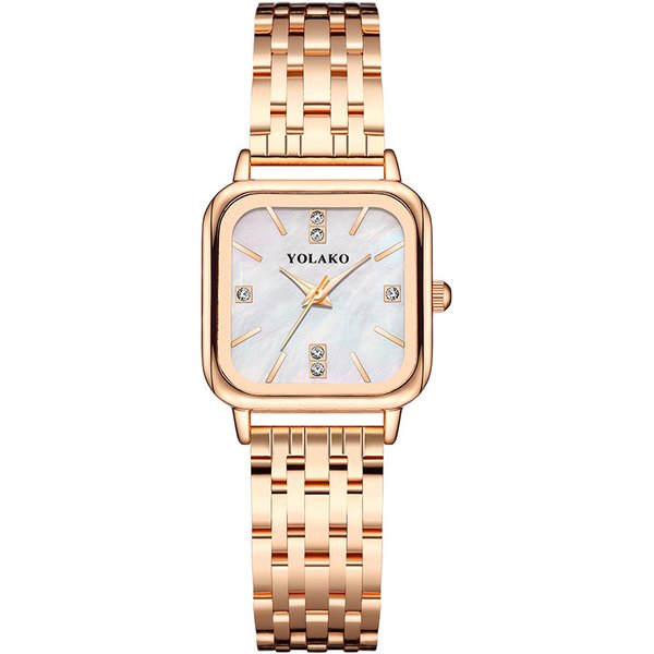 New Fashion Square shell dial ladies watch women's watch steel band women's watch