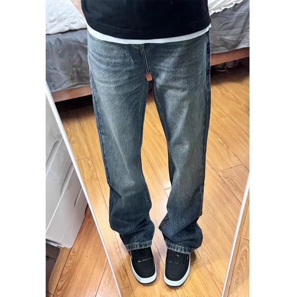 Men's Clothing Men's High-Waisted Slim Fit Blue Jeans Retro Style Casual Pants Narrow Straight Leg With Slight Flare Spring Fashion