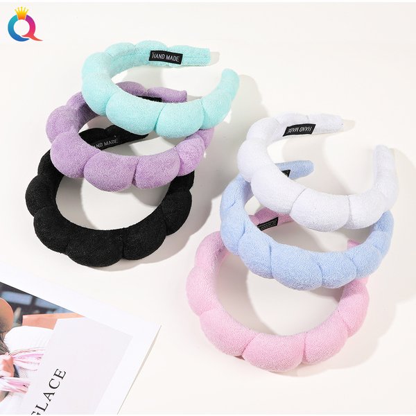 Spa Headband - Terry Cloth Hair Band With Soft Foam For High Crown, Makeup & Skincare-image