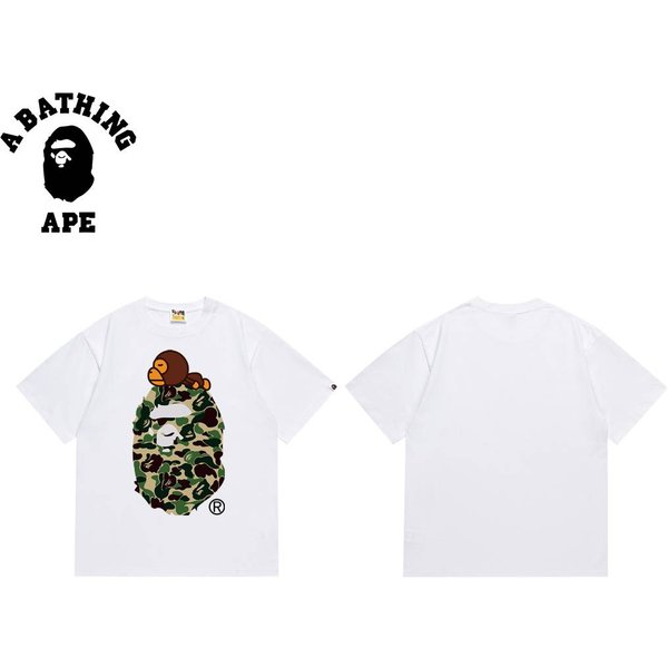 A Bathing Ape Bape-Camouflage Ape Head Logo Printed Short Sleeved T-Shirt-image
