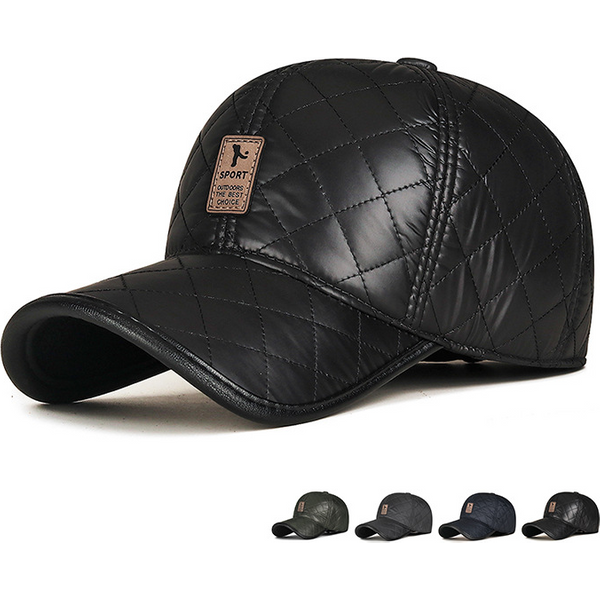 Men's Hat Middle-Aged And Elderly Autumn And Winter Warm Cap Cold And Windproof Baseball Cap Cotton Plus Velvet Thickened Ear Protection Cap-image