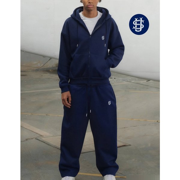 Men's And Women‘S Clothing Embroidery High Street Hip Hop Rap Street Style Zipper Sweatpants Casual Long Pants Men's And Women's Sweatpants-image