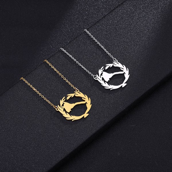 African Eritrea Map Pendant Necklace Men And Women Stainless Steel Accessories-image