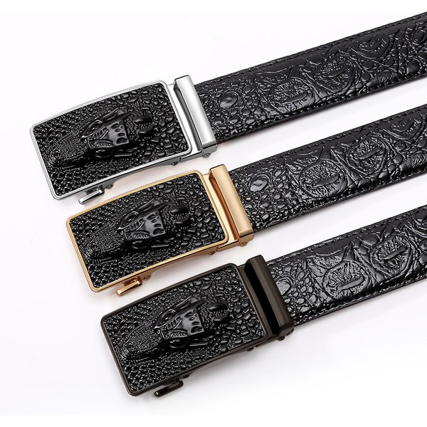 VOOTHOST New Brand Men Designer Belt Women High Quality Male Casual Genuine Leather Automatic Buckle Strap For Jeans Men's Belts F0263