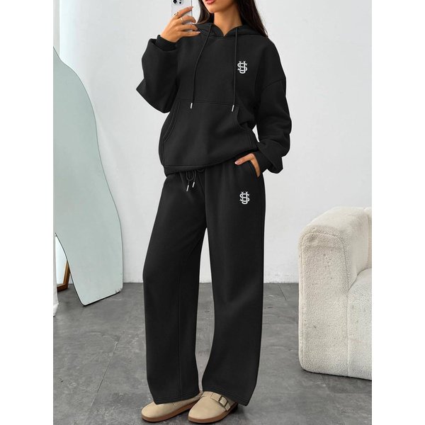 Women’S Oversized Hoodie And Sweatpants Set Fleece Lined Two Piece Tracksuit With Drawstring Hood Casual Lounge Wear Outfit S-image