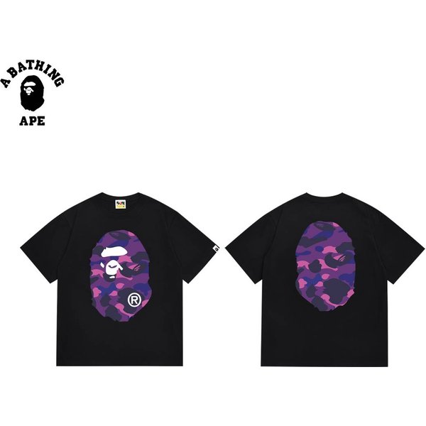 A BATHING APE BAPE-Double Sided Camouflage Ape Head Print Pure Cotton Short Sleeved Shirt
