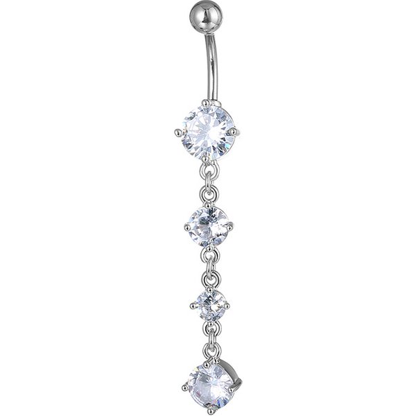 Stainless Steel Navel Nail Heart Zircon Moon Sun Flower Pendant Belly Button Rings Sexy Belly Button Piercing Body Jewelry-image