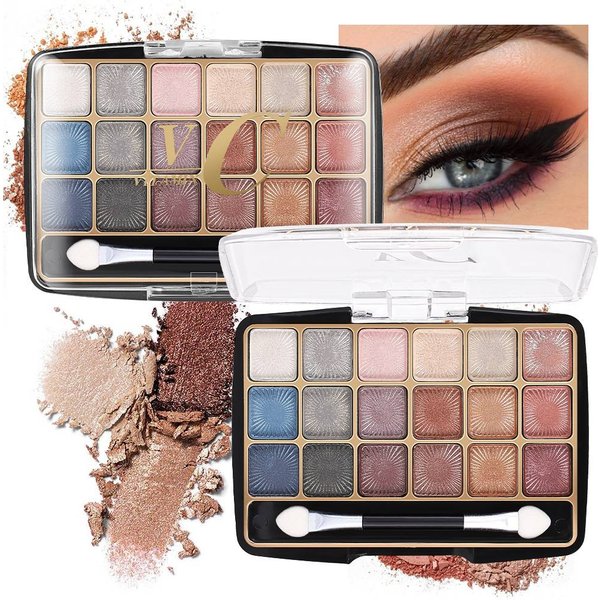 18 Colors High Pearl Fine Shimmer Eyeshadow Tray Smoky Eye Shadow-image