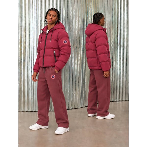 Men's Clothing Hip-Hop Style Two-Piece Set Hooded Padded Jacket And Straight-Leg Sweatpants Elastic Waistband Autumn Winter Short Sleeve Shirt